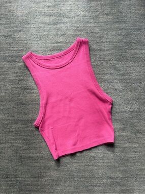 Zara Pink Ribbed Cropped Tank